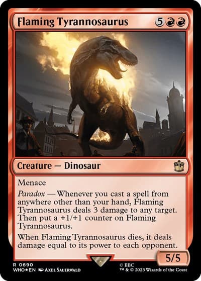 Flaming Tyrannosaurus (Surge Foil)