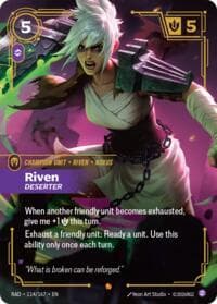 Riven, Deserter
